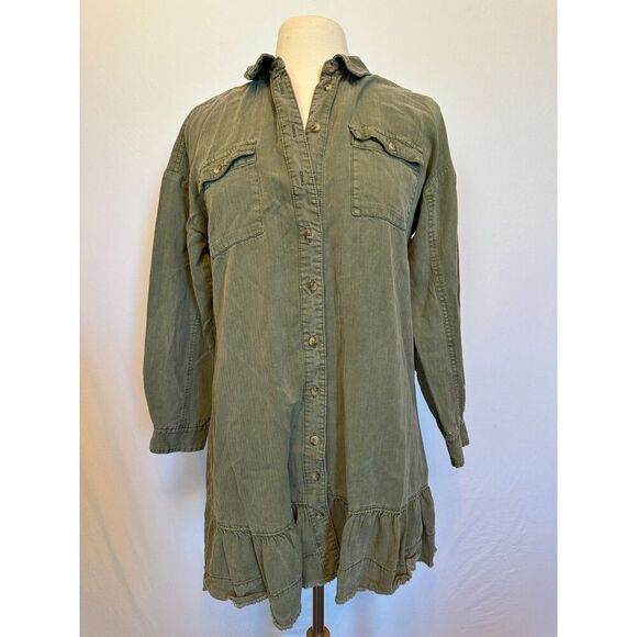 Anthropologie PILCRO Tiered Mini Shirtdress Size Small - Picture 2 of 5